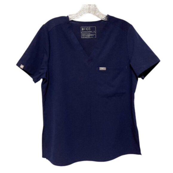 Figs Medium Catarina Medical Scrub Top in Navy - Picture 2 of 4